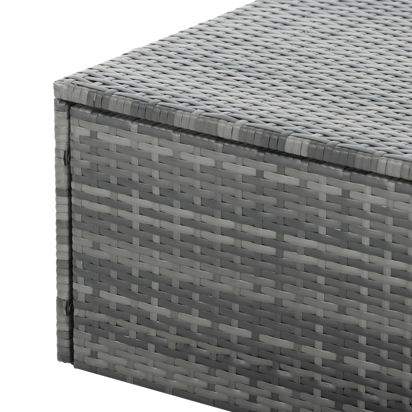 5-Piece Outdoor Patio Furniture Set with Lift-Top Coffee Table & Ottomans – PE Wicker Conversation Set, Dark Gray