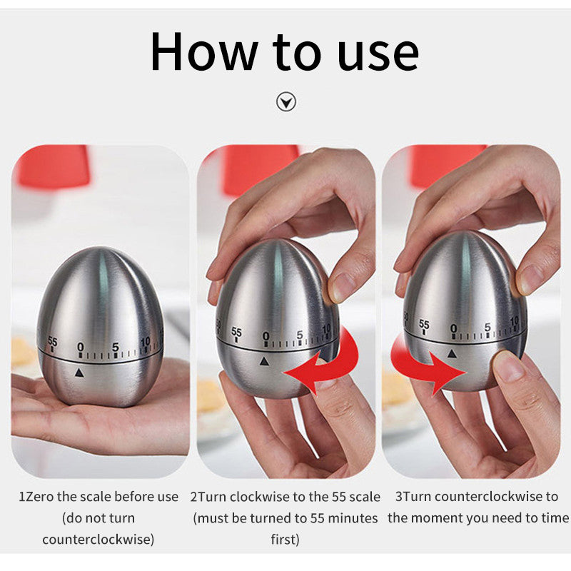Mechanical Kitchen Timer – Stainless Steel Wind-Up Countdown Timer for Cooking, Baking & Meal Prep