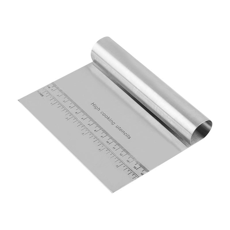 Stainless Steel Dough Cutter & Bench Scraper with Scale – 6-Inch Baking Pastry Chopper and Kitchen Scraper