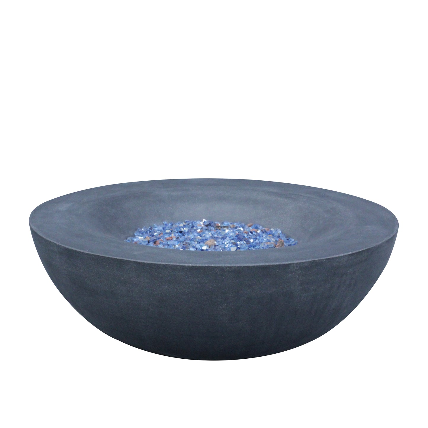 42" Outdoor Propane Fire Pit Bowl – Dark Gray GFRC Concrete Fire Pit, 65,000 BTU Patio Fire Feature