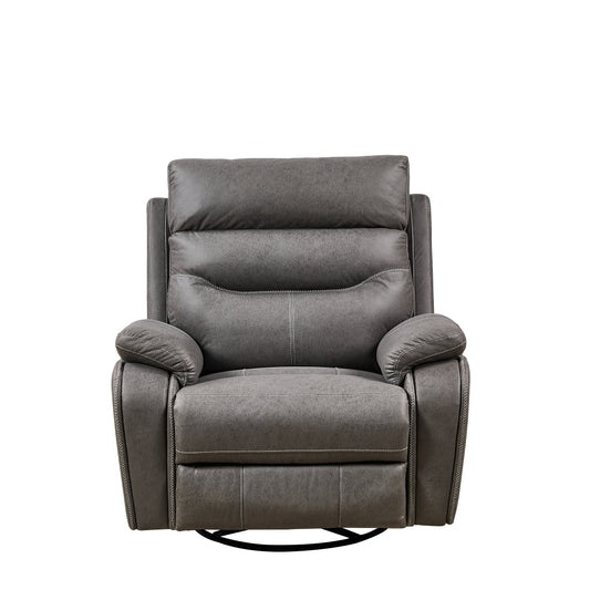 Power Swivel Rocker Recliner Chair with Dual OKIN Motors, Power Headrest & USB Charging – 240° Swivel Recliner, Gray