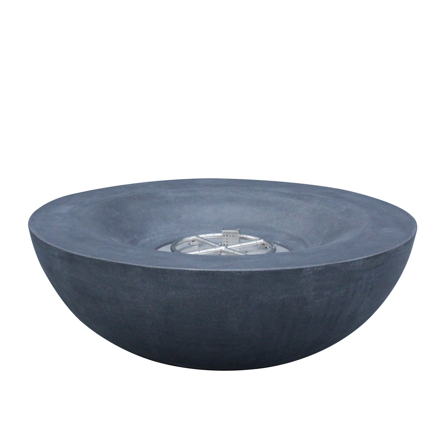 42" Outdoor Propane Fire Pit Bowl – Dark Gray GFRC Concrete Fire Pit, 65,000 BTU Patio Fire Feature