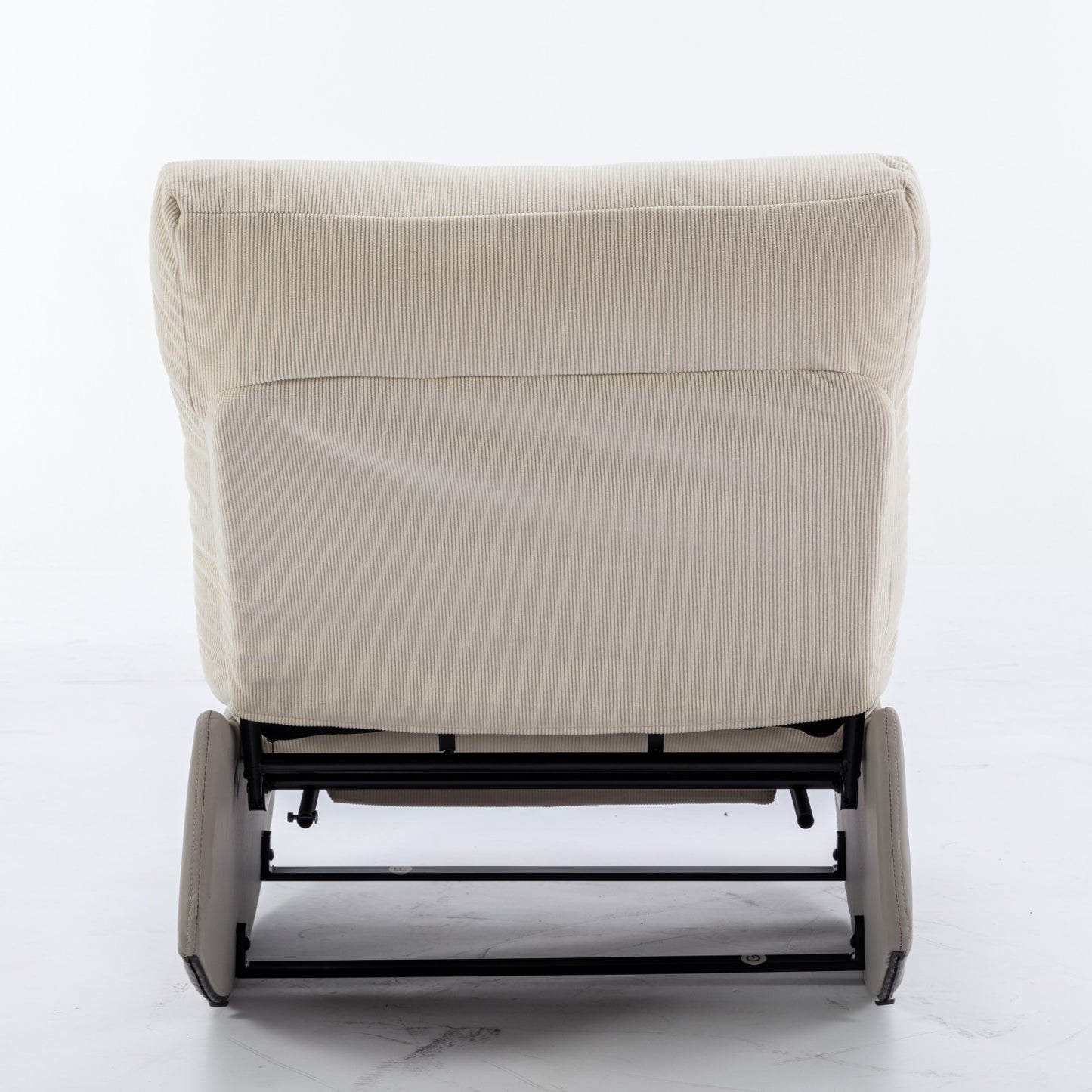 Modern Rocking Recliner Chair with Footrest – Adjustable Upholstered Nursery & Reading Chair, Gray/Beig
