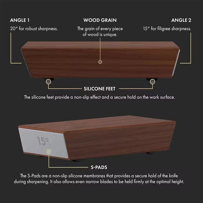 Magnetic Rolling Knife Sharpener – 15° & 20° Angle Knife Sharpening Kit with Grinding Stones for Chef Knives