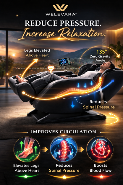 Welevara™ Elite Zero Gravity Recovery Massage Chair with Heat & Full Body Air Compression