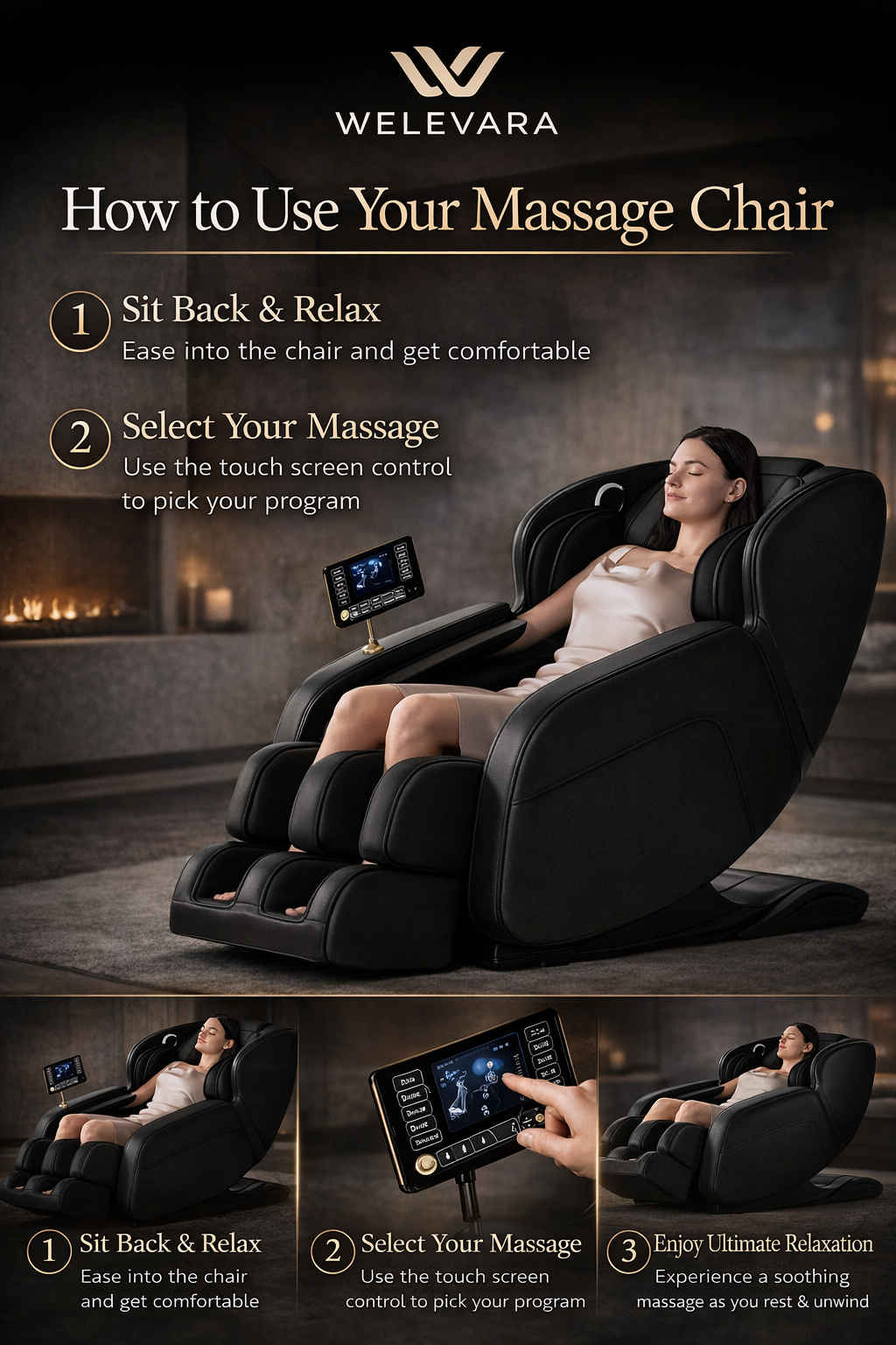 Welevara™ Elite Zero Gravity Recovery Massage Chair with Heat & Full Body Air Compression