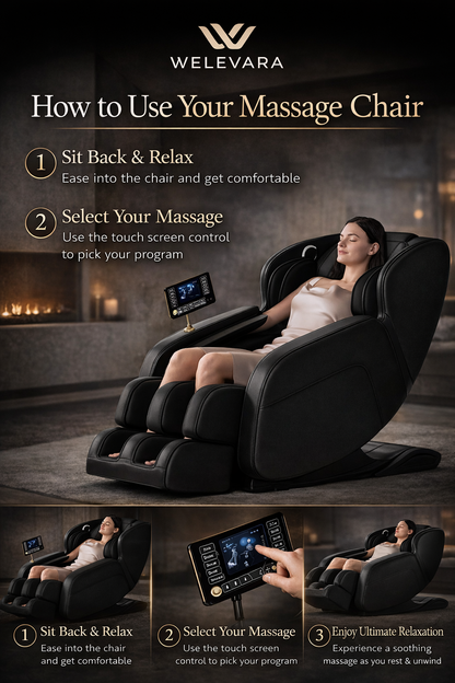 Welevara™ Elite Zero Gravity Recovery Massage Chair with Heat & Full Body Air Compression